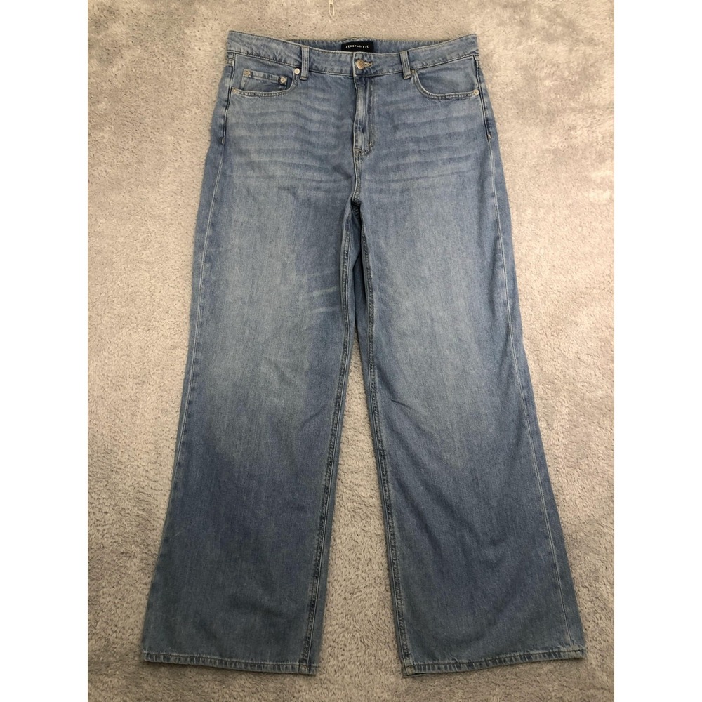 Aeropostale Jeans Women's 16 (38x32.5) Blue High Rise Wide Leg
